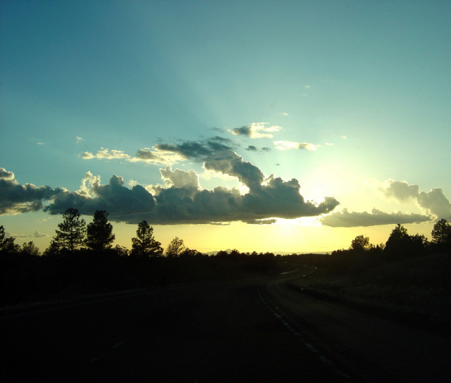 arizona road sunset