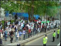 demo outside downing st