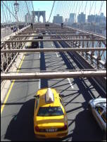 taxi on the brooklyn bridge