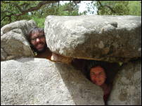 kitty and I in megalithic crevices
