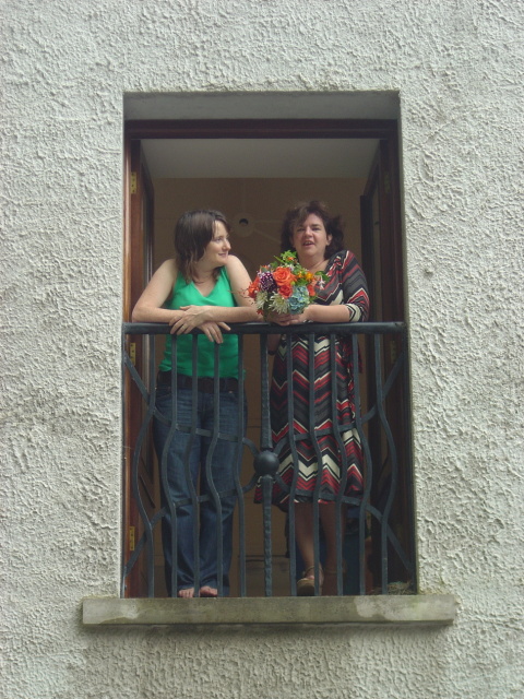ladies on balcony